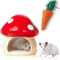 Nizirioo Einzigartige Hamster Haus Keramik: Durable Hamster Versteck, Hamsterhaus und Zahnspielzeug Tunnel in Pilzförmiges Großen Eingängen für Rennmäuse, Mäuse,Chinchillas Hamsterversteck