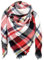 FIFTHAVE Schal Damen Scarf Winterschal Weich Deckenschal Tuch Spleißen Karo Schal Herbst Strickschal Women Warmer Poncho Halstücher Rot 02