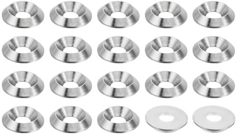 PATIKIL M6 Rifinitura Svasato Rondella, 20pz 18mm Dia. 3.5mm Rondelle a Testa Svasata Alto 304 Inox Acciaio Tazza Rondella Vite Rondelle a Tazza Guarnizione per Industriale Costruzione