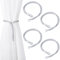 Dalababa 2 Pair Curtain Tie Backs Rope, Polyester Hand-Woven Drapery Holdbacks, Pearl Curtain Tiebacks Straps Buckles for Home Decor (Grey)