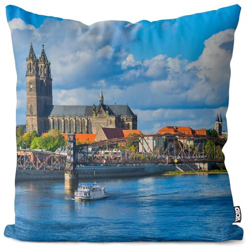 VOID Magdeburg Kissenbezug Kissenhülle Polyester Dekoration Outdoor Dekokissen, Kissen Größe:50 x 50 cm