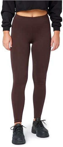 Bellivalini Damen Thermo Leggings Gefüttert für Winter Warme Apre Ski BLV50-320 (Braun, S)