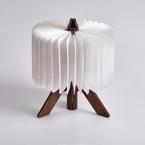 EOEO Hölzerne Faltende Buchlampe LED Dimmbar Buch Licht 360° Faltbare Magnetisches Tischlampe USB Aufladbare Nightlampe Holz Dekorative Lampen Leselampe Kreatives Geschenk für Frauen/Eltern/Kinder