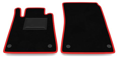 Fußmatten kompatibel mit Mercedes SLK R171 2004-2011 Roter Rand Automatten Set Fußmatten Set Velours Autoteppich