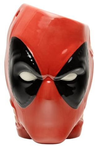 Deadpool Porta Penne Maschera Porta Pianta Ufficiale Marvel, Accessorio da Scrivania per Fan di Supereroi, 13cm