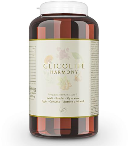 Principio Glicolife Harmony Integratore Glicemia Colesterolo 120 Cps Con Fungo Reishi Ganoderma Lucidum, Banaba, Gymnema Sylvestre, Curcuma, Cromo Picolinato, Regola I Livelli Di Glucosio Nel Sangue