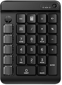 HP 430 Programmable Wireless Keypad | Compatible with Chrome, PC or Mac | Bluetooth | Mechanical Keys | Swappable Keycaps | 9 Programmable Keys | Spill Resistant | Up to 24 Months Battery | Black
