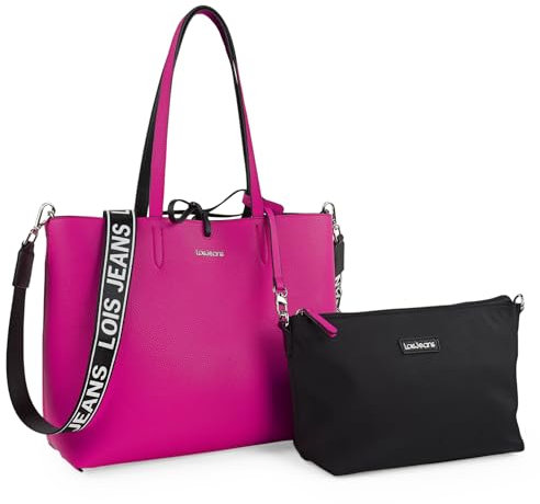Lois - Bolso Shopper Mujer Elegante, Bolsos De Mujer Versátiles, Bolso Mujer Para Todo Uso, Bolsos Mujer Con Estilo, Bolso Universidad Mujer, Fucsia