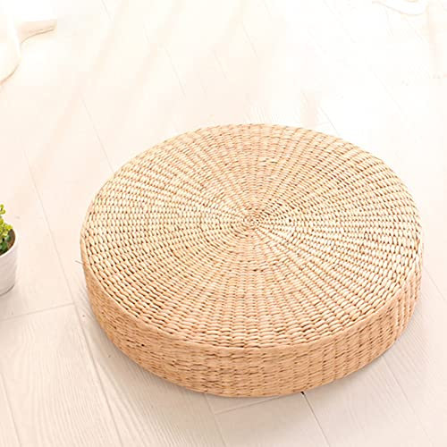 UDIYO Tatami Bodenkissen, 40cm Bodenkissen Stroh, Pouf Sitzkissen, Sitzkissen Boden Stroh, groß, rund, gepolstert, für den Außenbereich