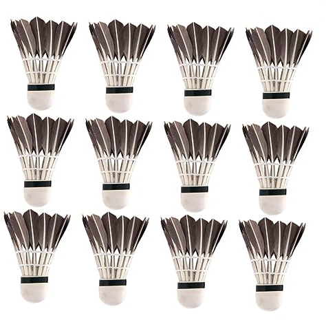 Milisten 12 Federbälle Aus Feder Für Badminton Bälle Für Training Freizeit Indoor Und Outdoor Geeignet Für Anfänger Amateure Trainer Und Familienspiele