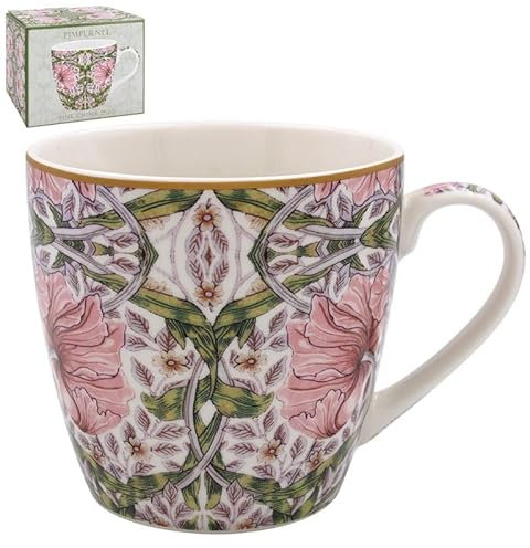 Lesser & Pavey Pimpernel Breakfast Mug | Ceramic Coffee Mugs for Home or Work | Premium Design Mugs for All Occasions | Lovely Mugs for Tea, Coffee & Hot Drinks - William Morris