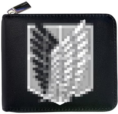 ZILUXI Attack On Ti-tan Geldbeutel Anime Mittelgroß, Cartoons Bild Gedruckt Leder Geldbörse, Scheckkartenetui für Fans Teens Geburtstagsgeschenk(Color:Black 8)