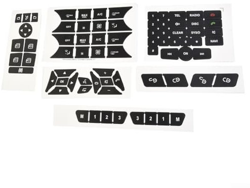 Eawfgtuw Auto Innenraum Aufkleber Button Decals - Autoradio CD Taste Klima Control A/C Türschloss Aufkleber Auto Lenkrad Knopf Reparatur Aufkleber für Mercedes-Benz 2007-2014