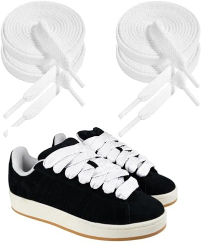 2 Paia di Lacci Scarpe Piatti e Larghi 20mm, Stringhe di Ricambio per Sneaker, Scarpe da Ginnastica e Corsa