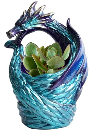 Vasen | Drache Deko Vase | Drache Deko Vase für Wohnzimmer Schlafzimmer Deko Vase Drache Deko Tisch Resin Wiederverwendbare Tischdeko Mittelstück