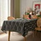 Tischdecke Elegant Schick, Schwarz Tischdecke im Farmhouse-Stil mit Blattzweigen für Buffetpartys und Bankette, knitterfrei | 140x220cm