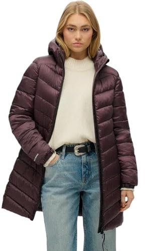 Superdry Giubbotto donna mid Fuji Padded con cappuccio colore viola melanzana taglia S