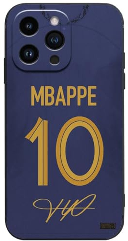 EZB Legend Football Player Themed iPhone Phone Case | Flexible Silicone Cover, Shock Absorbent (Mbappe, iPhone 15 Pro)