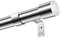 Vorhangstange Ausziehbar Gardinenstange 3m Curtain Rod aus Edelstahl Verstellbare Gardinen Stangen Schwarz mit Kappenknäufen für Schlafzimmer, Esszimmer, 109-435CM