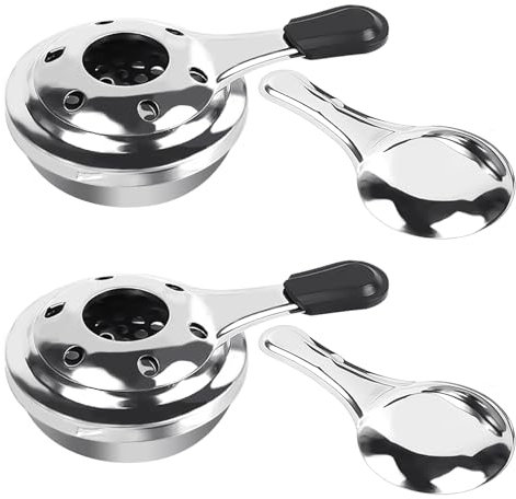 TSKER Pack of 2 Fondue Burner, Mini Stainless Steel Alcohol Burner, Camping Spirit Burner, Cooker, Outdoor Pot Burner, Alcohol Burner, for Outdoor Camping, Picnic, Cooking, Backpacking, BBQ