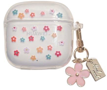 JRCYVTA Funda para auriculares Huawei FreeBuds SE 2, bonito diseño de panda floral cereza cerdo, funda protectora de TPU suave para auriculares inalámbricos Bluetooth (floral)