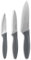 CULINARE 3 Piece Knife Set, Grey, Stainless Steel, Multiple Sizes, 3 x Kitchen Knives, Smooth Cutting/Firm Grip/Non-Slip Handle, Dishwasher Safe
