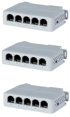 Juqoyue 5-Port 10/100Mbps POE Extender 1 in 4 Out Netzwerk Switch Repeater Unterstützt IEEE802.3af/at/Bt für PoE Switch NVR IPC 3Stk