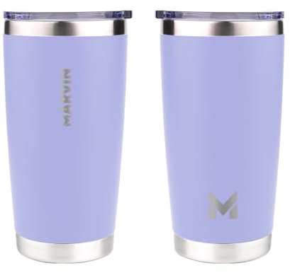 TERMO MARVIN | THE WARMED 600 ML | Termo de acero inoxidable | Conserva frío 12 horas | Conserva calor 8 horas | Botella de Acero Inoxidable | Sin BPA | Tapa antifugas | Vainilla Sour (Lavender Bath)