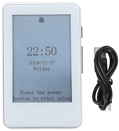 E Ink Reader 2.7in Touchscreen Bluetooth MP3 Player mit 30 Stunden, 128 GB Erweiterbar, Hintergrundbeleuchtung, Kalender und Alarm. (Glas+Zinklegierung)