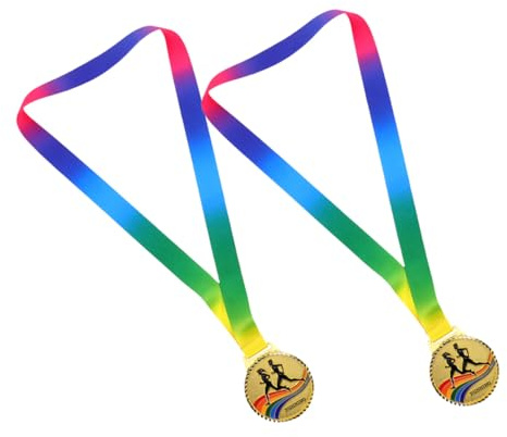 JOINPAYA Médailles de Course à Pied Sportives, Lot de 2, Alliage de Zinc | Événements Extérieurs et Pistes, Ruban de Cou, Légères et Portables, pour Compétitions et Participation