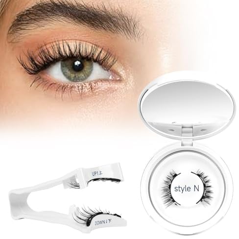 Magnetic-Eyelashes Kit with Applicator, Higu clace Eyelashes Magnetic No Glue or Eyeliner Needed, 1 Pair Reusable Magnetic Lashes Easy to Wear and Remove(STYLE N)