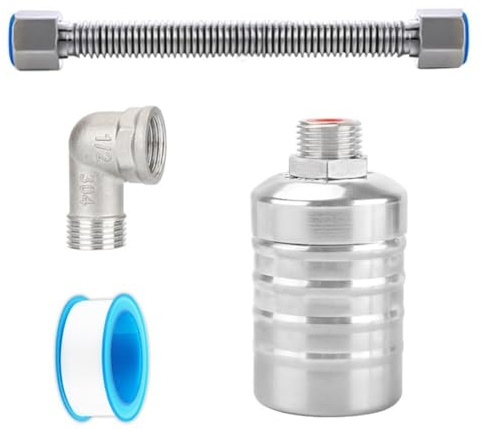 MoSundi Automatisches Schwimmerventil für Tank, Teich und Wasserspeichersysteme, Edelstahl, 1 Set