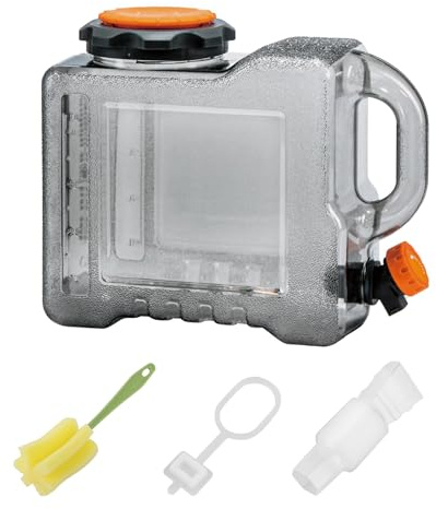 Starnearby Bidon d'eau avec Robinet, Compatible avec Distributeur d'eau en Bouteille Electrique, Réservoir d'eau Potable, Jerrican Eau Camping, Conteneur de Stockage d'eau sans BPA (5L)
