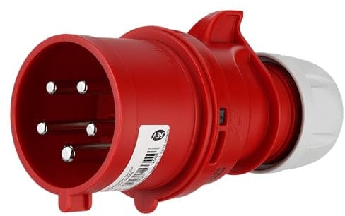 REV CEE-Phasenwender, 400V, 32A, 5-polig, 3Ph+N+PE, wasserd.IP44, rot