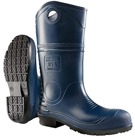 DUNLOP Durapro Steel Toe - Work boots for Men & Women - Waterproof Safety boots with Tall Shaft - Chemical and Slip Resistant - Made from PVC - Dark Blue - Size 3-16