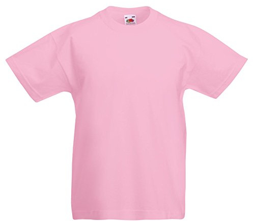 New Fruit of the Loom Childrens Kids Value Cotton T Shirt Light Pink 2/3