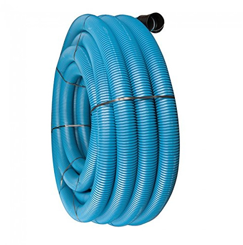 63MM X 50M BLUE FLEXIBLE CABLE DUCTING FOR WATER PIPES INCLUDING COUPLING & DRAW CORD