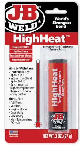 J-B Weld 8297 HighHeat 500 Degree Epoxy Putty-2 Pack