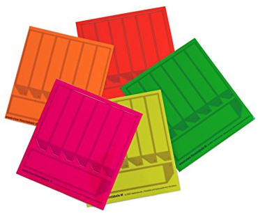 35 x weekview Neonlabels | wiederablösbar von glatten Oberflächen, mit der praktischen Lasche