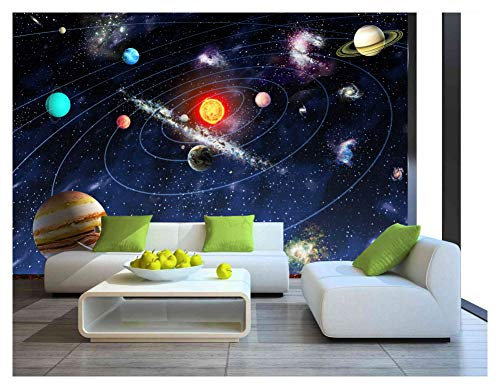 Soleil Espace Étoiles Planètes Système Solaire Papier Peint Photo Photo Affiche Chambre Enfants DIY Décoration Murale Revêtement Mural 260 x 175 cm