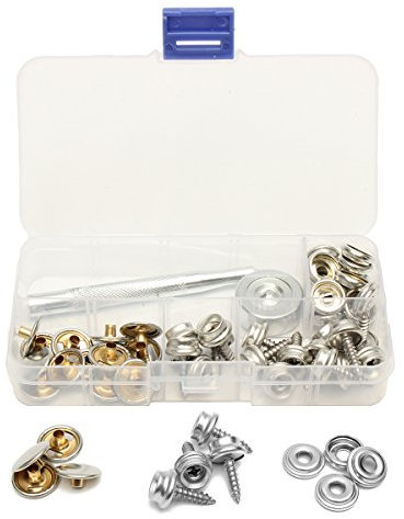 MASUNN Edelstahl-Druckknöpfe für Leder, 62 Stück