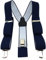 TigerTie Unisex Hosenträger in Y-Form mit 3 extra starken Clips - Farbe in navy schwarzblau einfarbig Uni - hochwertige Verarbeitung - Breite 35 mm
