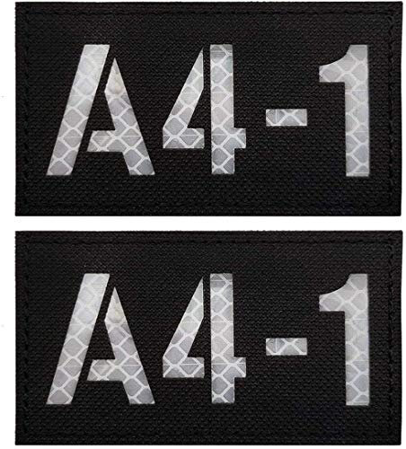 Lot de 2 écussons réfléchissants avec panneau d'appel infrarouge infrarouge personnalisable A4-1 - Emblème tactique militaire tactique moral pour vêtements et sac à dos - 9,9 x 5,9 cm