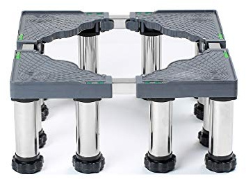 Waschmaschine Sockel MiSMiAO Untergestell Kühlschrank-Waschmaschinensockel 45-70cm verstellbare sockel für trockner Edelstahl-Kühlschrank-Waschmaschinen-Regalhalter 12 Verstellbarer Fuß