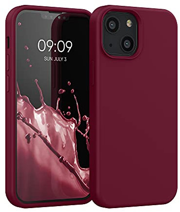 kwmobile Case Compatible with Apple iPhone 13 mini Case - TPU Silicone Phone Cover with Soft Finish - Rhubarb Red