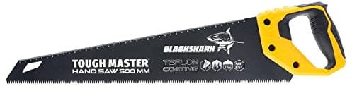 TOUGH MASTER Hand Saw 500mm, 7TPI Comfortable Non-Slip Handle, Pruning & Cutting Wood, Plastic, PVC Pipes, Razor Sharp Blade, Wood Saw with Ruler Markings