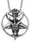 U7 Baphomets Siegel Halskette Edelstahl Umgekehrtes Pentagramm Anhänger + Weizenkette Satanisches Leviathan Wicca Amulett Modeschmuck für Frauen Männer