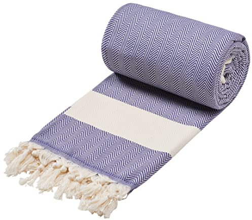 Sowel® XXXL Hamamtuch, Strandtuch, Fouta, 100% Baumwolle, 200x240 cm, Navy Blau