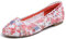 Feversole, runde Spitze, Ballerinas, Häkelschuhe, flach, bequem, atmungsaktiv, Rot Blume Häkeln, 36 EU
