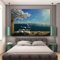 HOLEILUCK Salvador Dali Landschaft Leinwand Gemälde Poster und Drucke Wellen Buch Segelboot Wandkunst Bild für Wohnzimmer Wohnkultur 70 x 90 cm (28 36 Zoll) Mit Rahmen